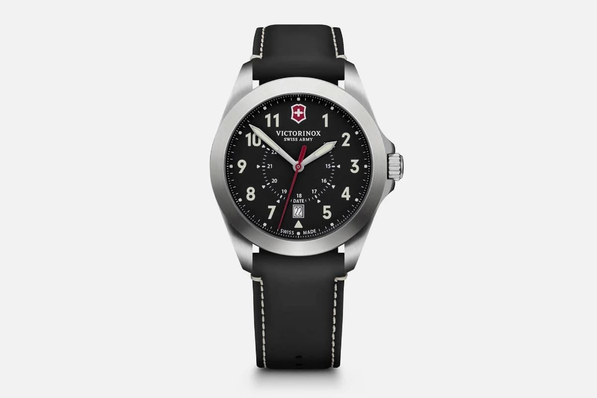 Victorinox Heritage Quartz Black Dial Leather Strap