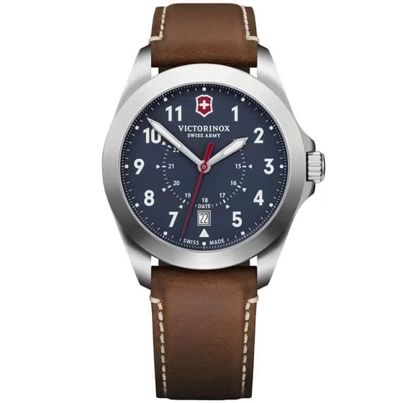 Victorinox Heritage Quartz Blue Dial Brown Leather Strap